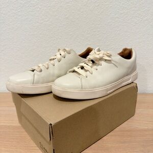 Clarks White Leather Sneakers Men Size 7
